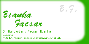 bianka facsar business card